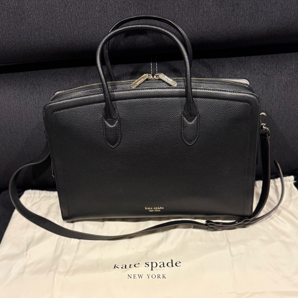 BRAND NEW Kate Spade Knott Commuter Bag - Black Pebbled Leather